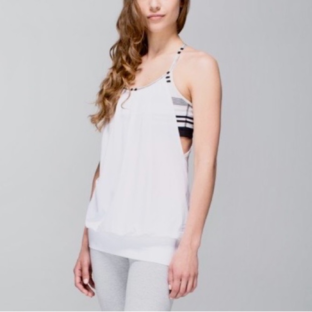 lululemon athletica No Limits Tank - White and Gray